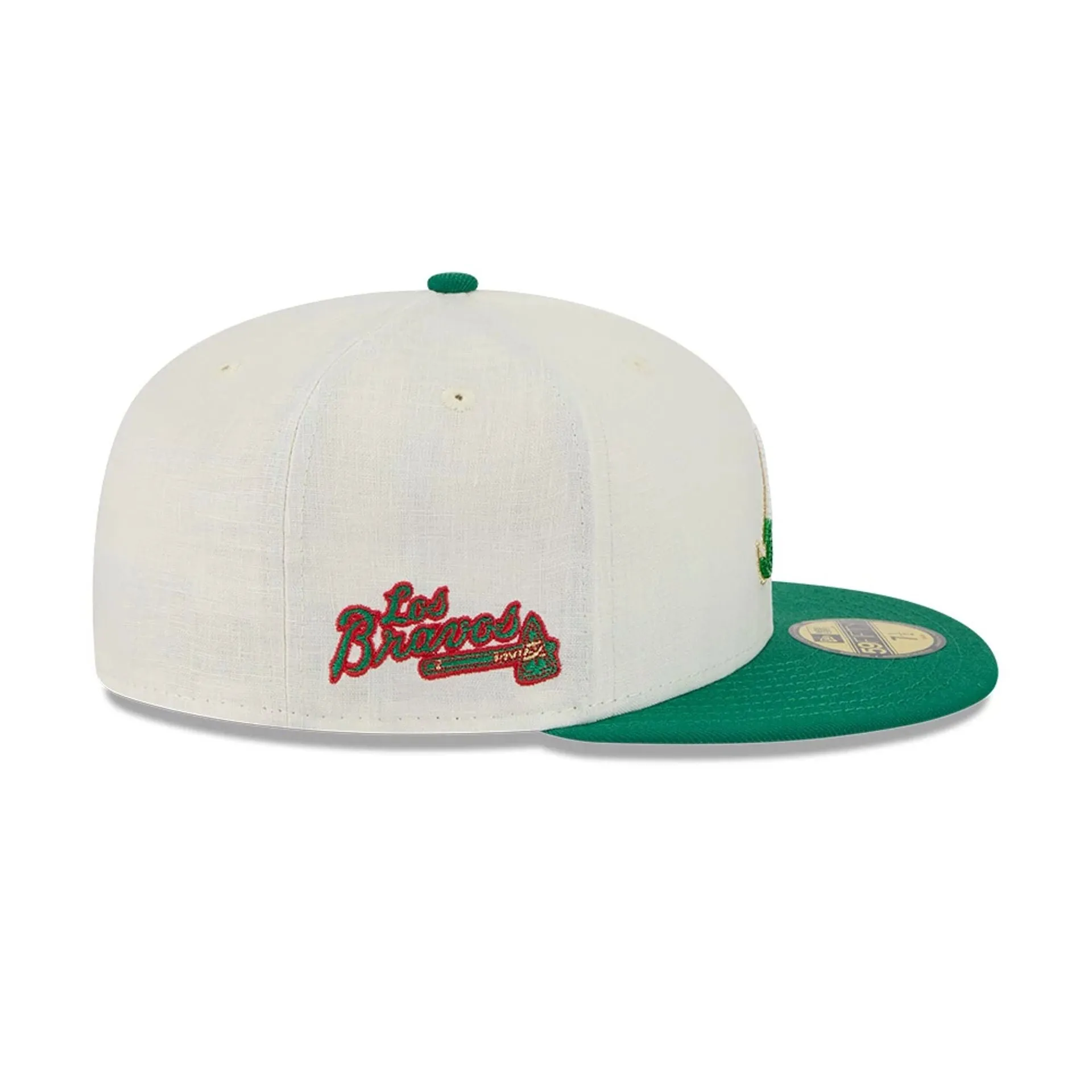 Atlanta Braves Beaded Linen Open Beige 59FIFTY Fitted Cap NEW ERA