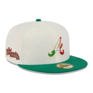 Atlanta Braves Beaded Linen Open Beige 59FIFTY Fitted Cap NEW ERA