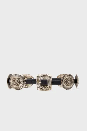 Black Distressed Leather Belt