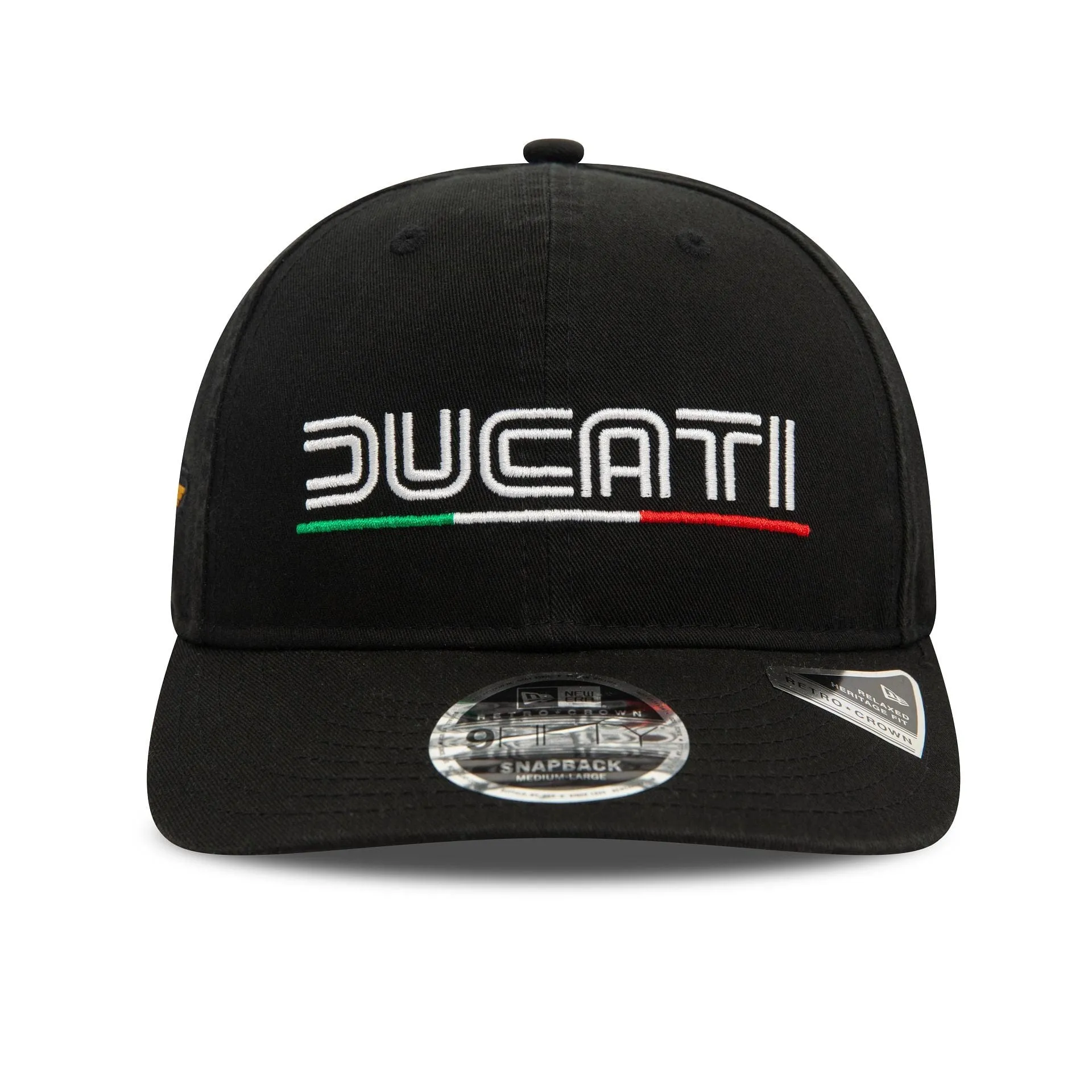 Ducati Motor Logo Wordmark Black 9FIFTY Retro Crown Cap NEW ERA