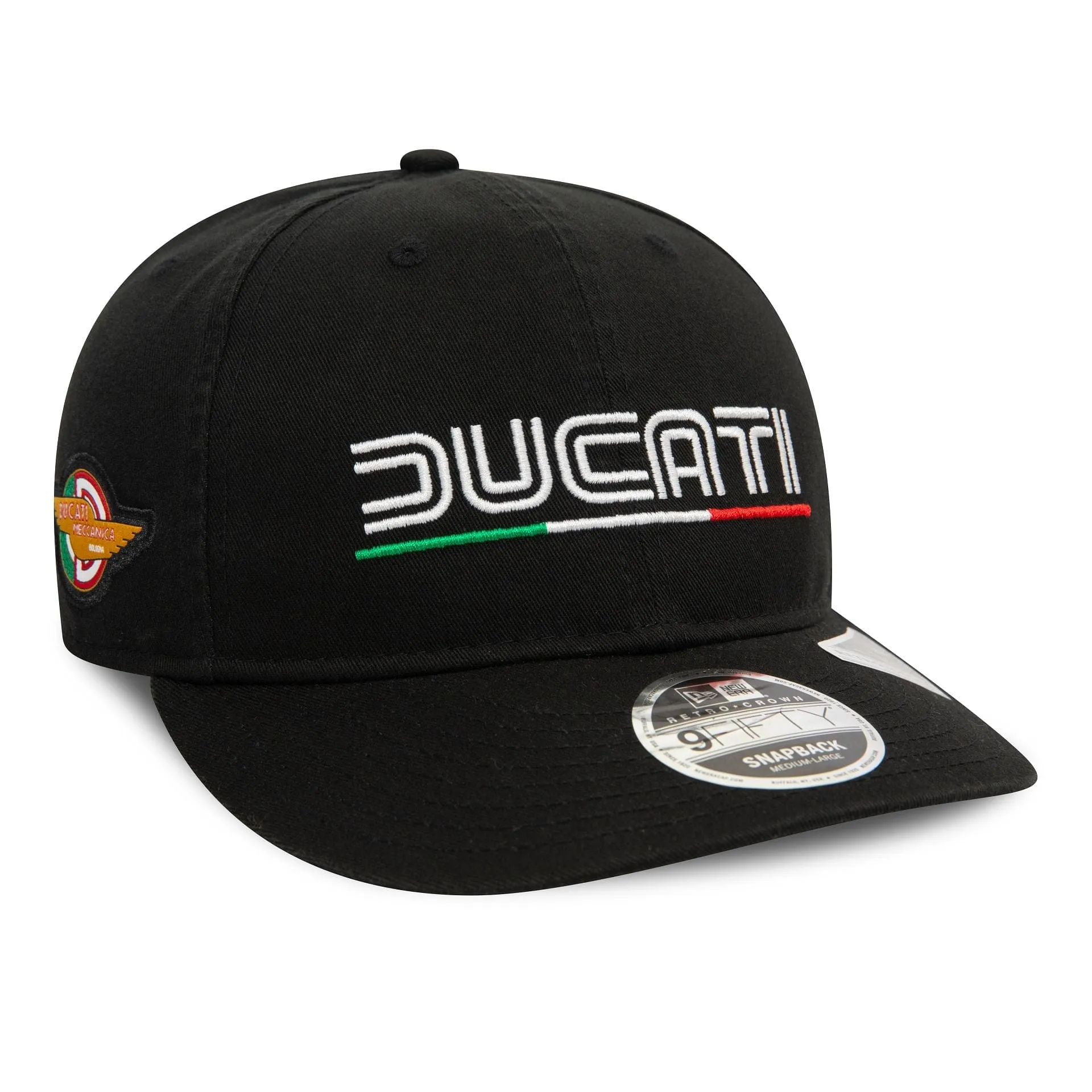 Ducati Motor Logo Wordmark Black 9FIFTY Retro Crown Cap NEW ERA