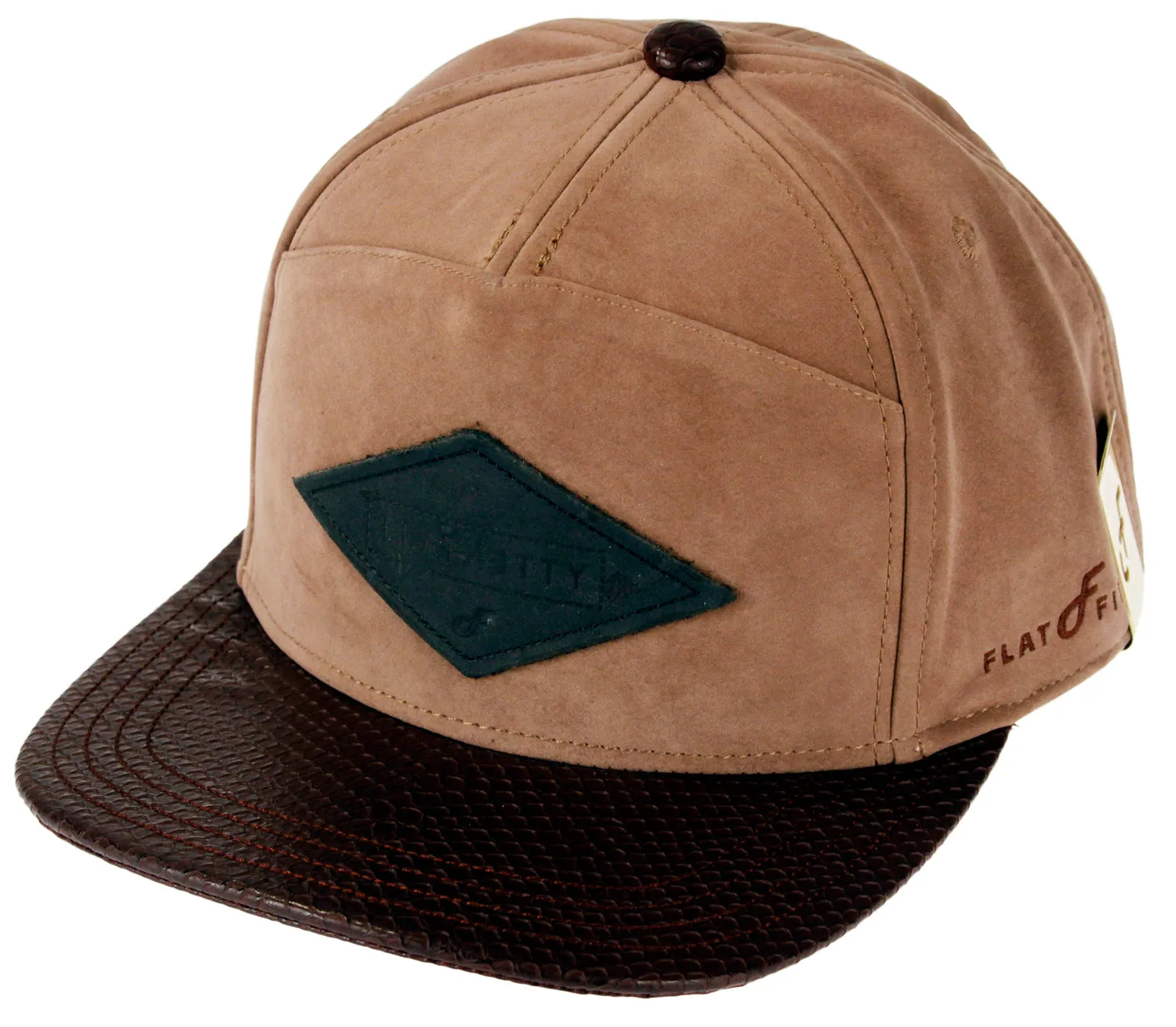 Flat Fitty Trenches Strap Back Cap Hat - Tan Or Brown