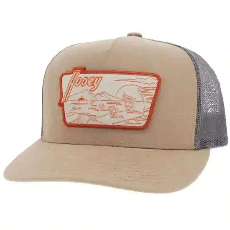 Hooey Tan/Grey Davis Cap-Orange/Cream Western Desert Patch