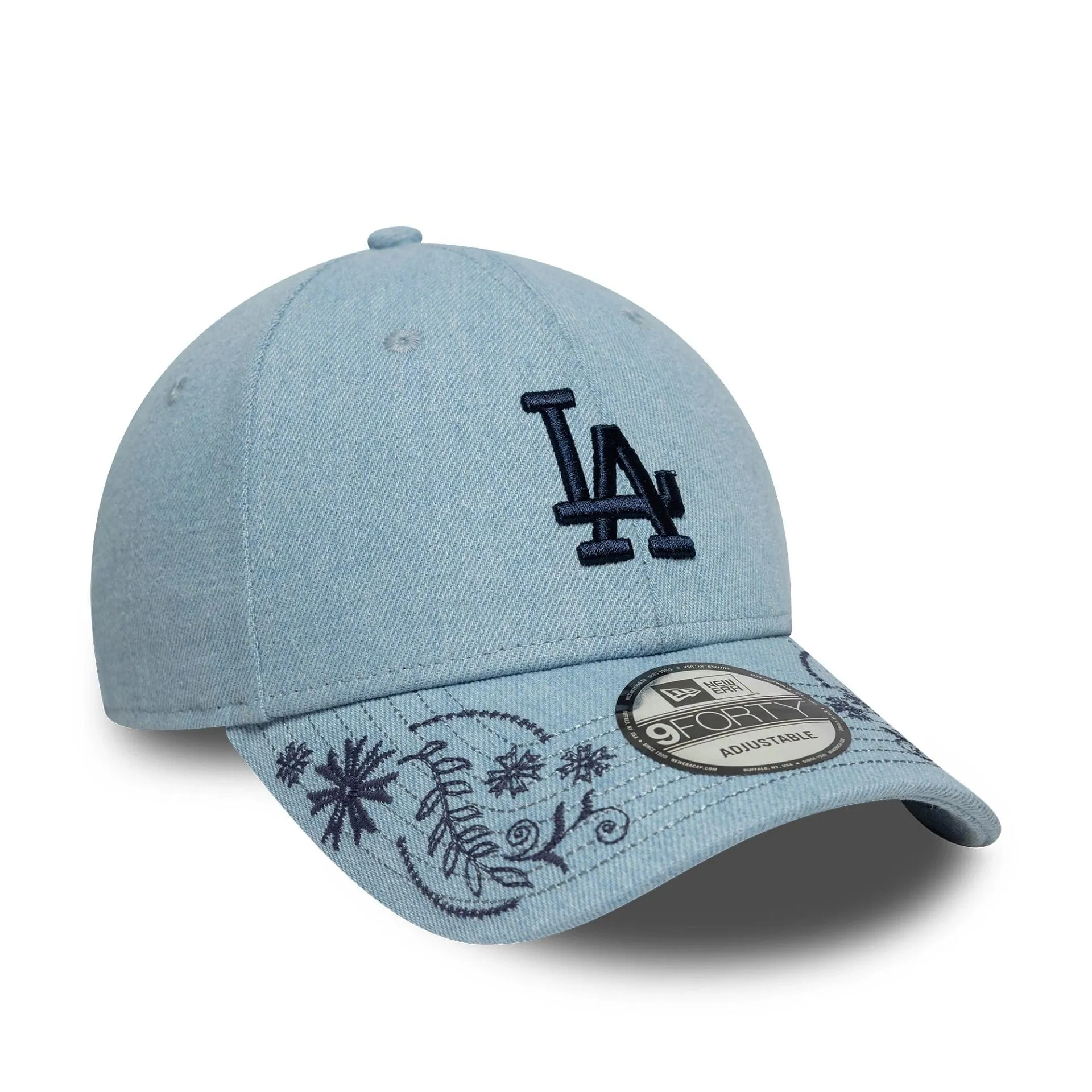 LA Dodgers MLB Yarn Floral Light Blue 9FORTY Adjustable Cap NEW ERA