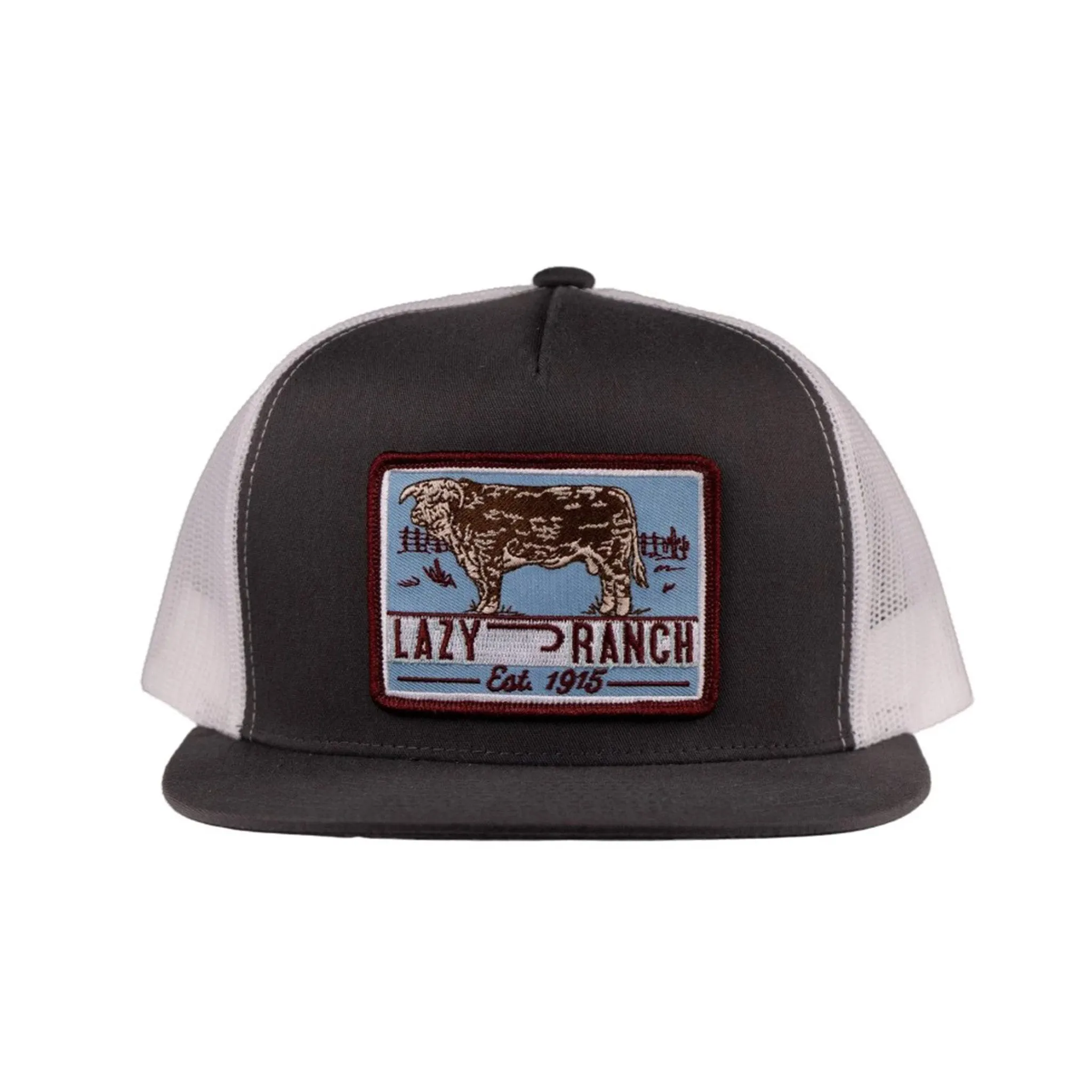 Lazy J Ranch Grey & White Bull Trap Cap