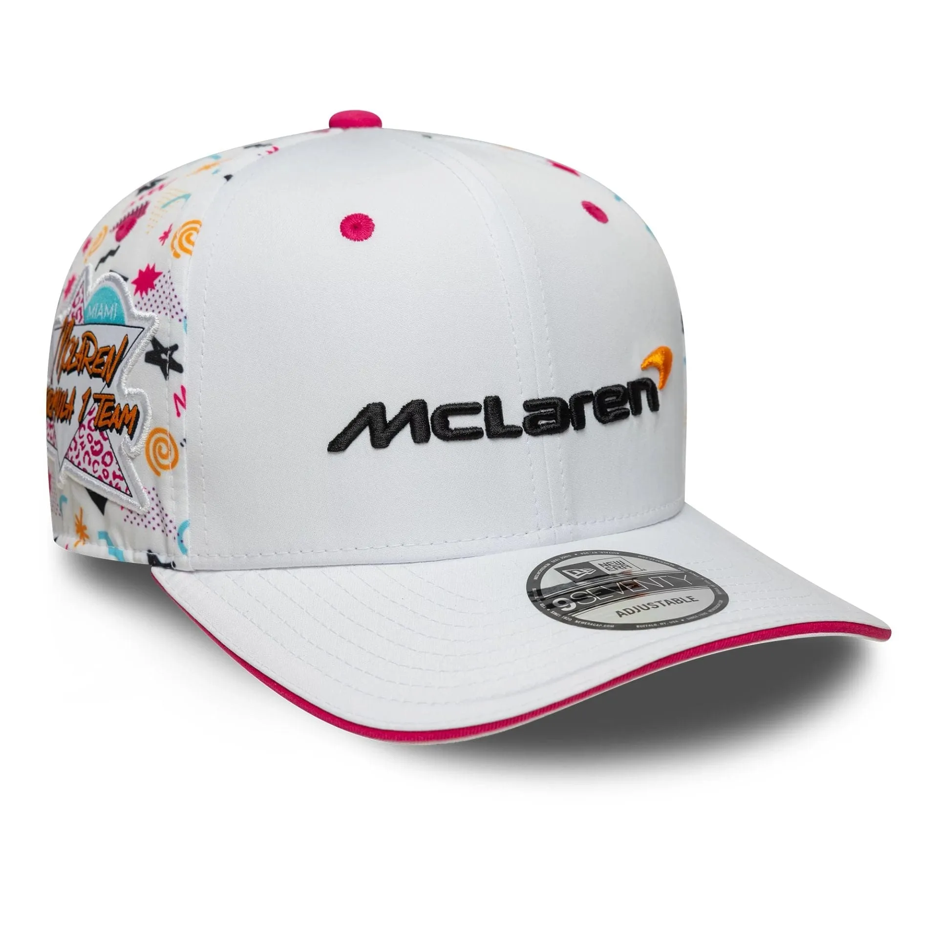 McLaren Racing Miami Race Special White 9SEVENTY Stretch Snap Adjustable Cap NEW ERA