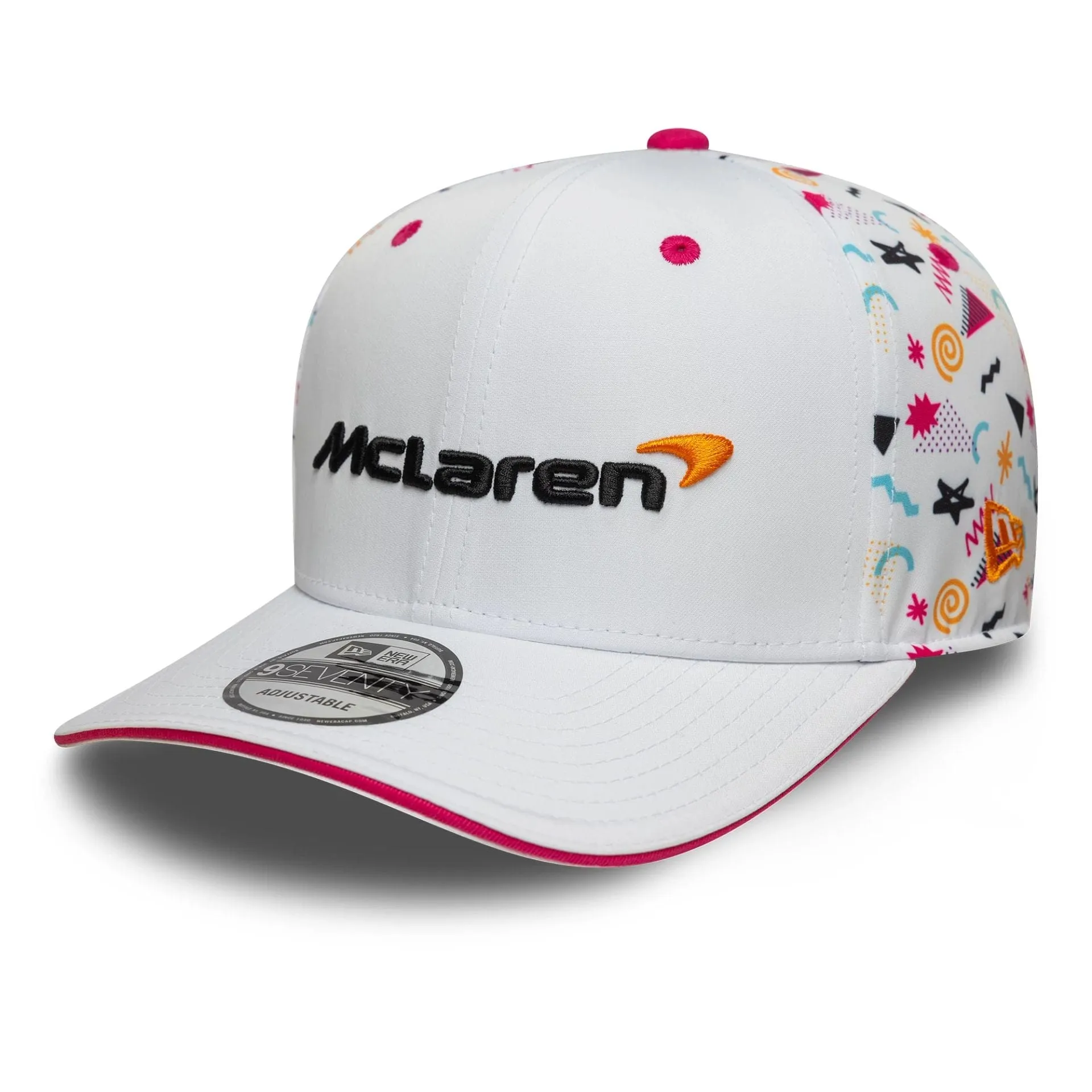 McLaren Racing Miami Race Special White 9SEVENTY Stretch Snap Adjustable Cap NEW ERA