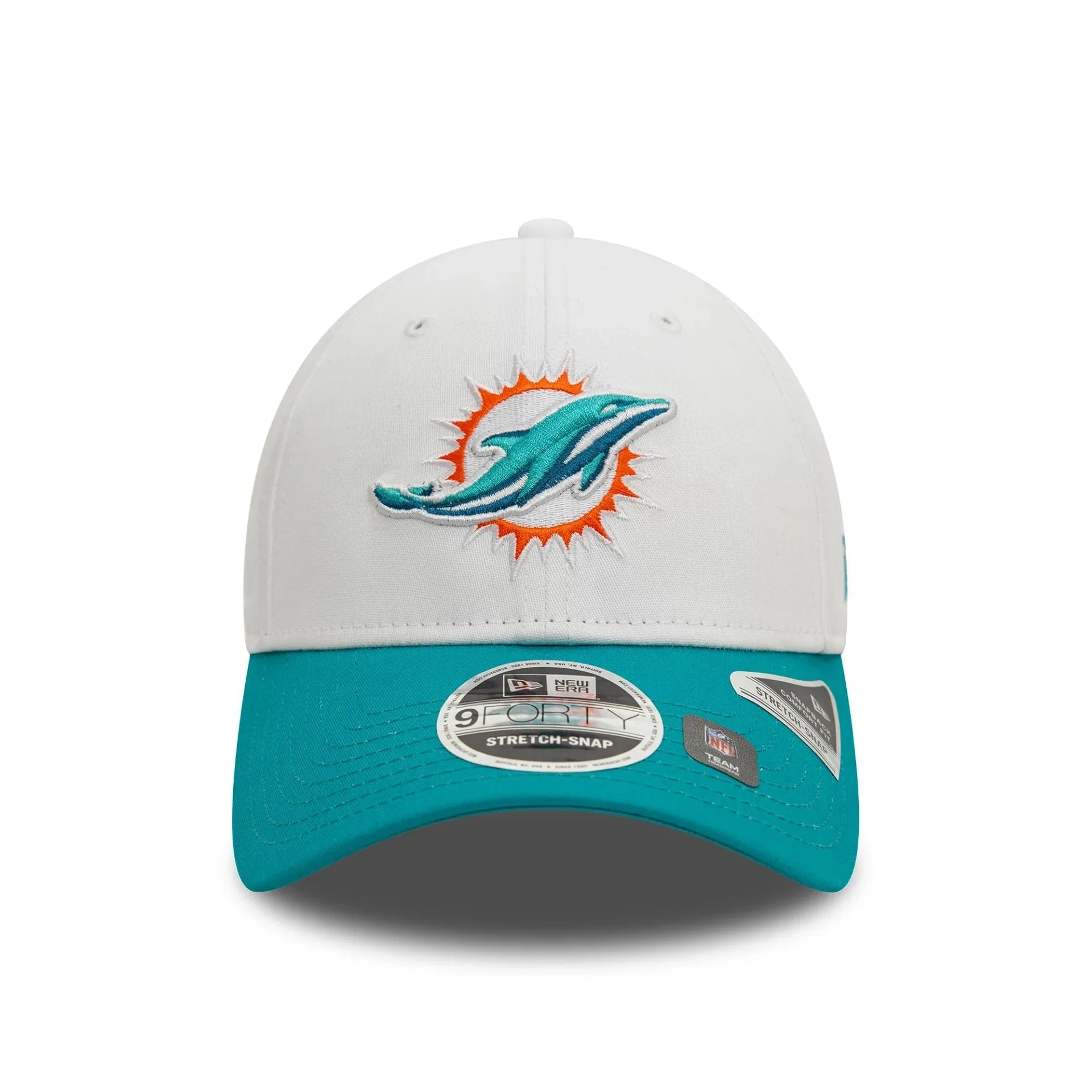 Miami Dolphins NFL White 9FORTY Stretch Snap Adjustable Cap NEW ERA