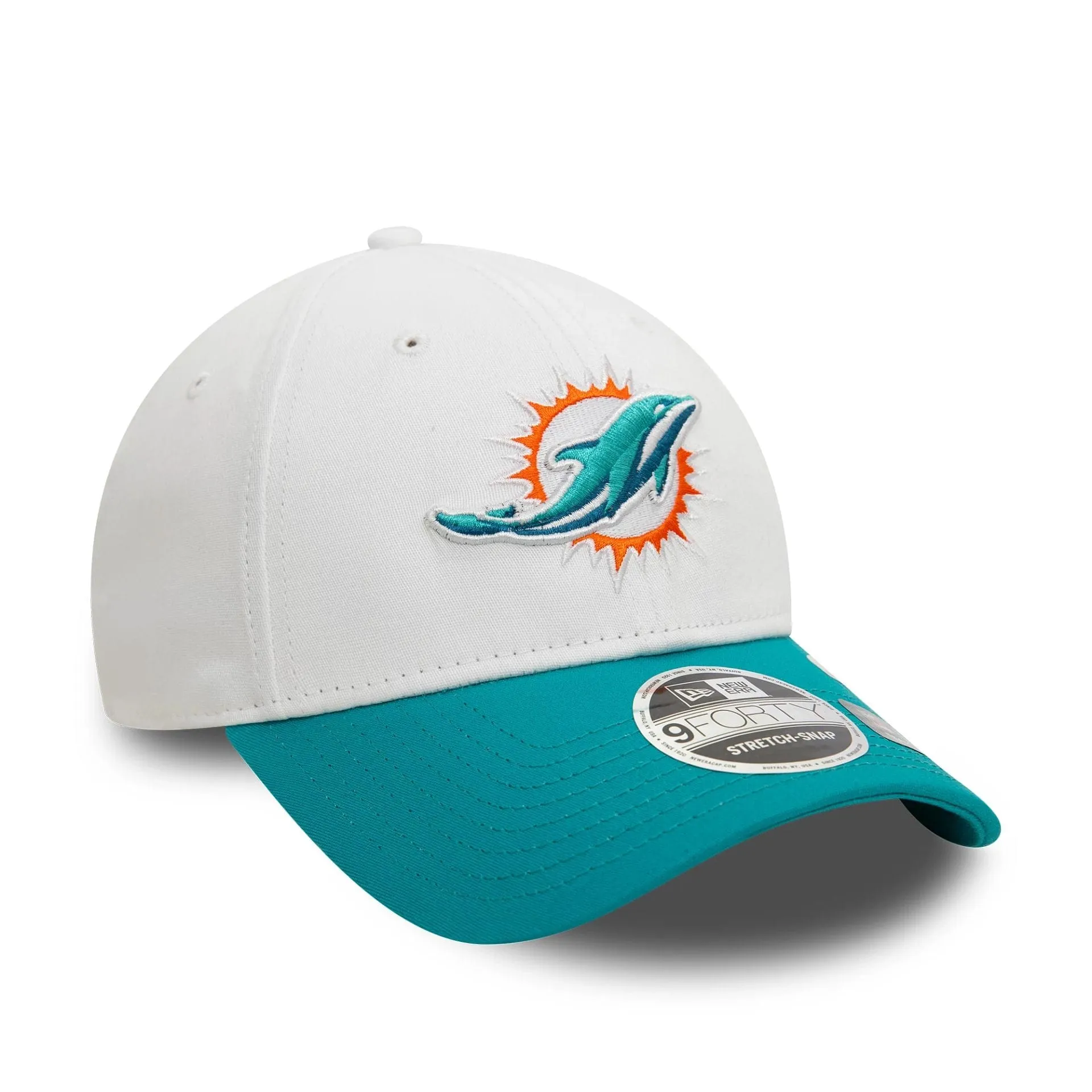 Miami Dolphins NFL White 9FORTY Stretch Snap Adjustable Cap NEW ERA