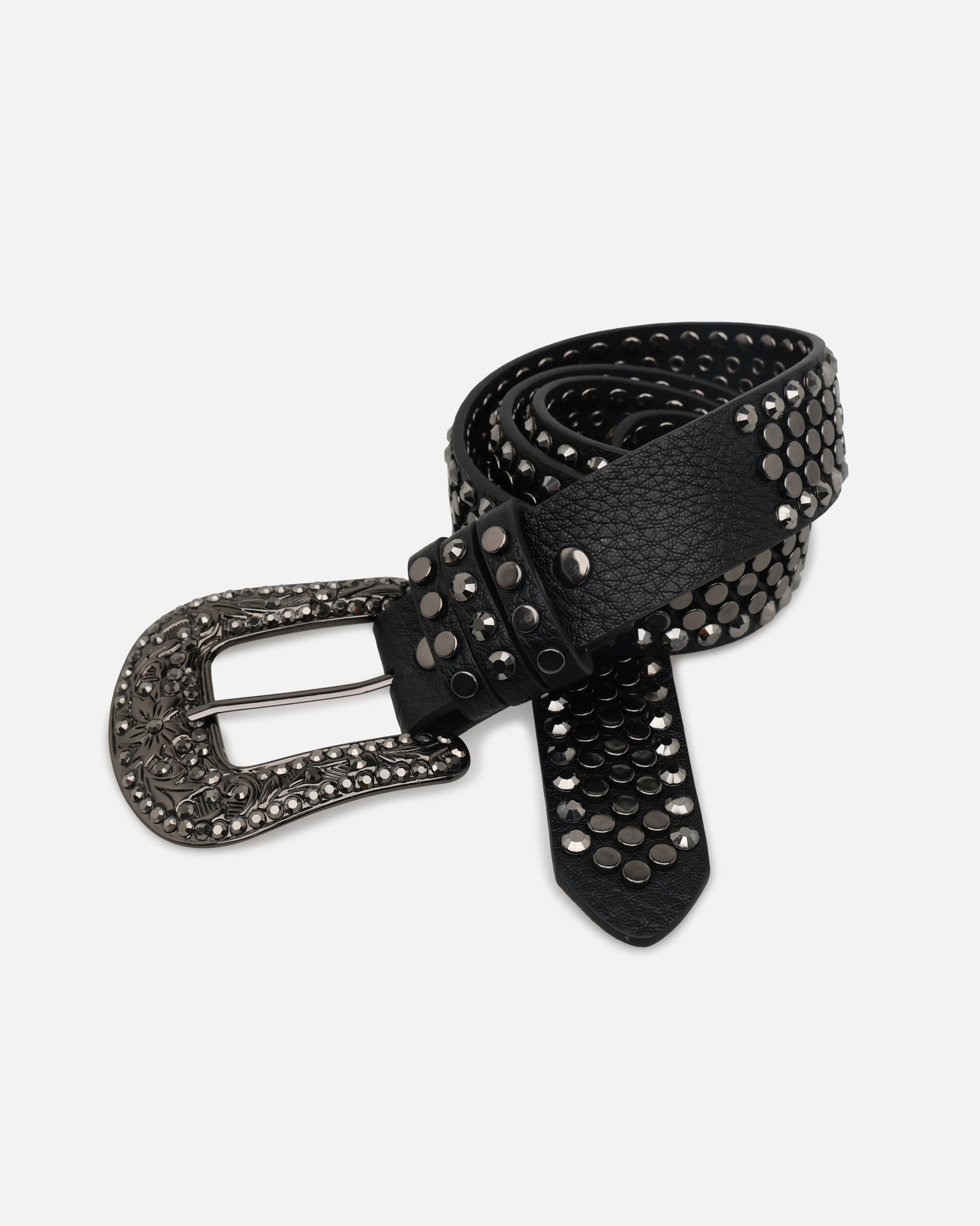 MNML Chevron Caviar Belt Silver