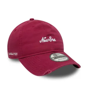 New Era Distressed Dark Red 9TWENTY Adjustable Cap NEW ERA