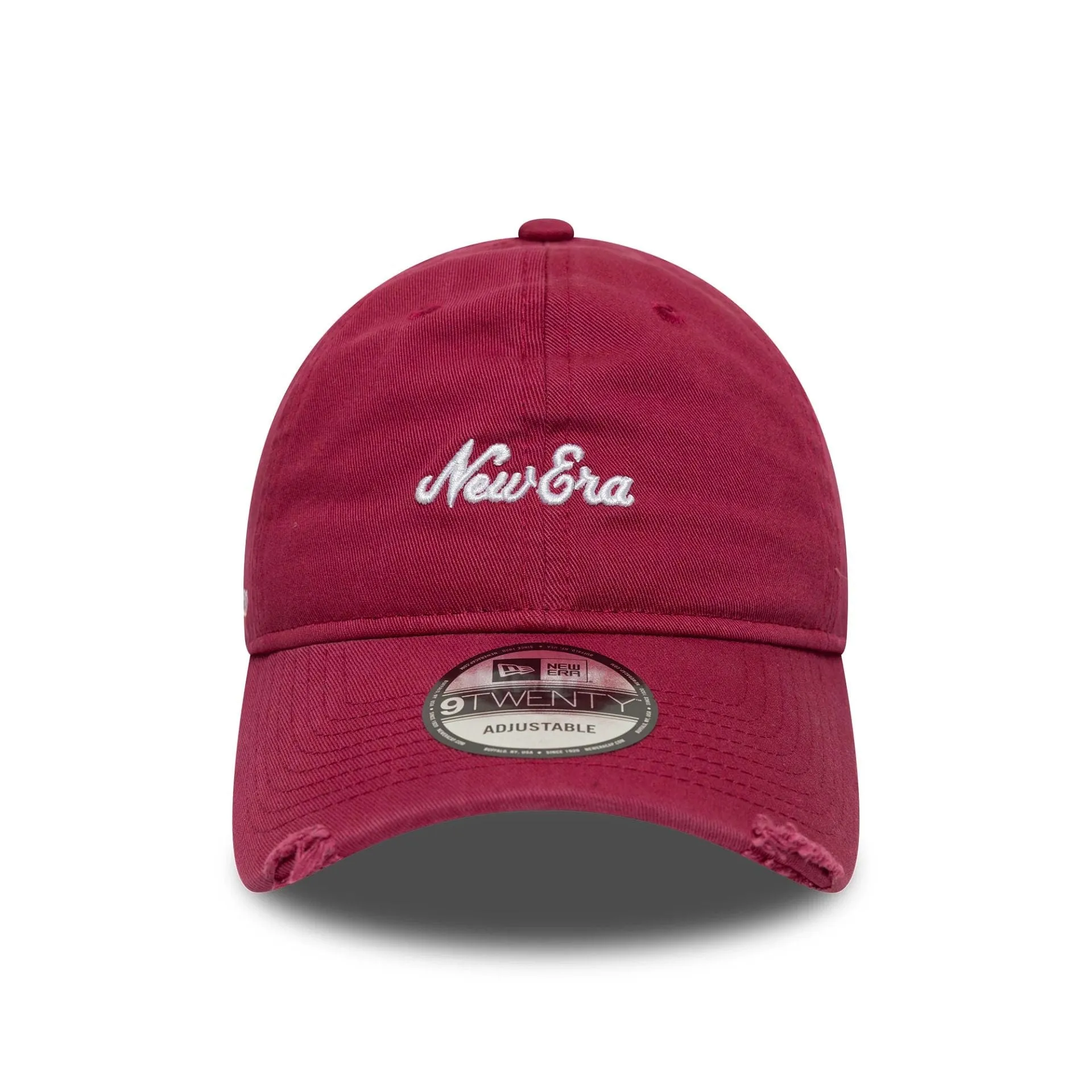 New Era Distressed Dark Red 9TWENTY Adjustable Cap NEW ERA