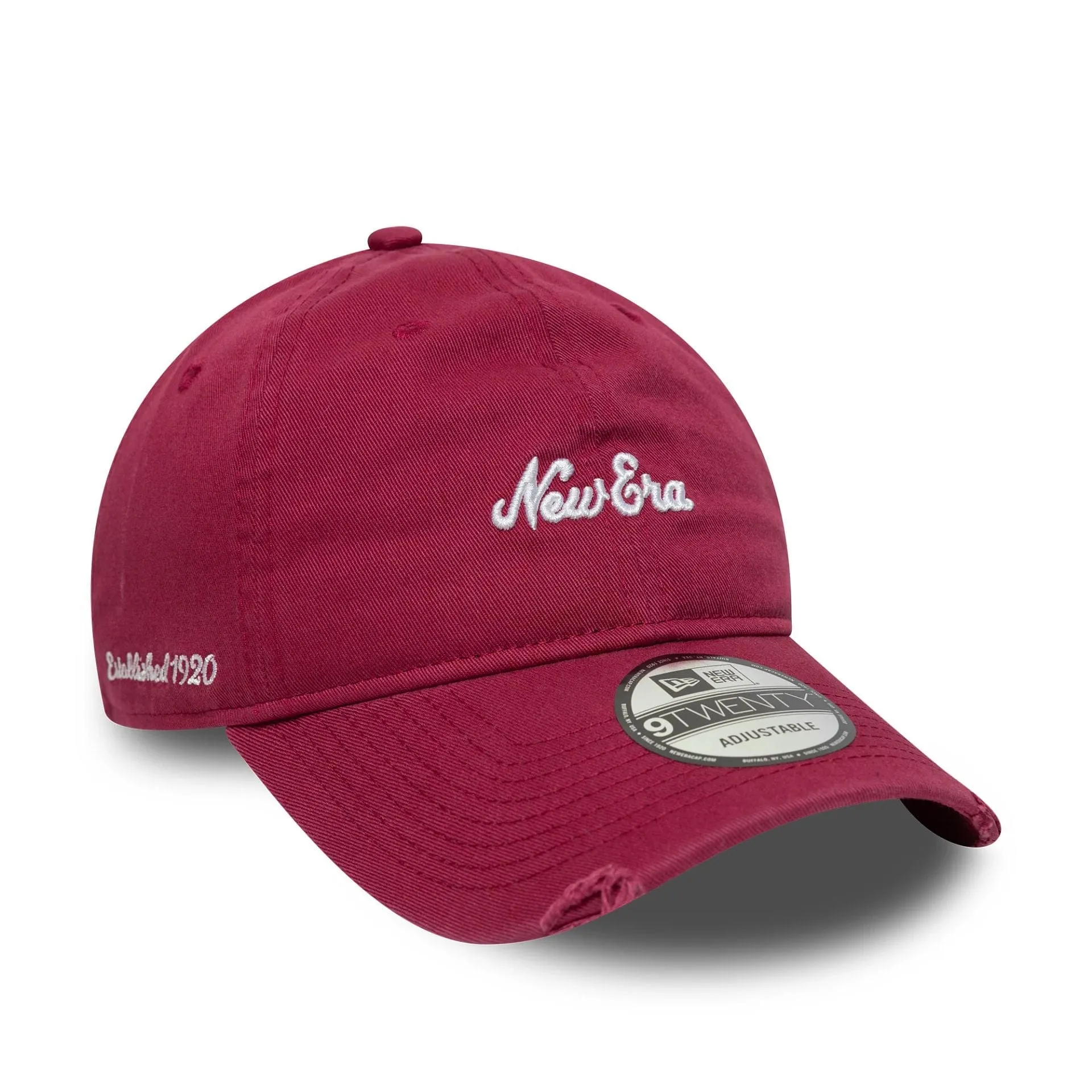 New Era Distressed Dark Red 9TWENTY Adjustable Cap NEW ERA