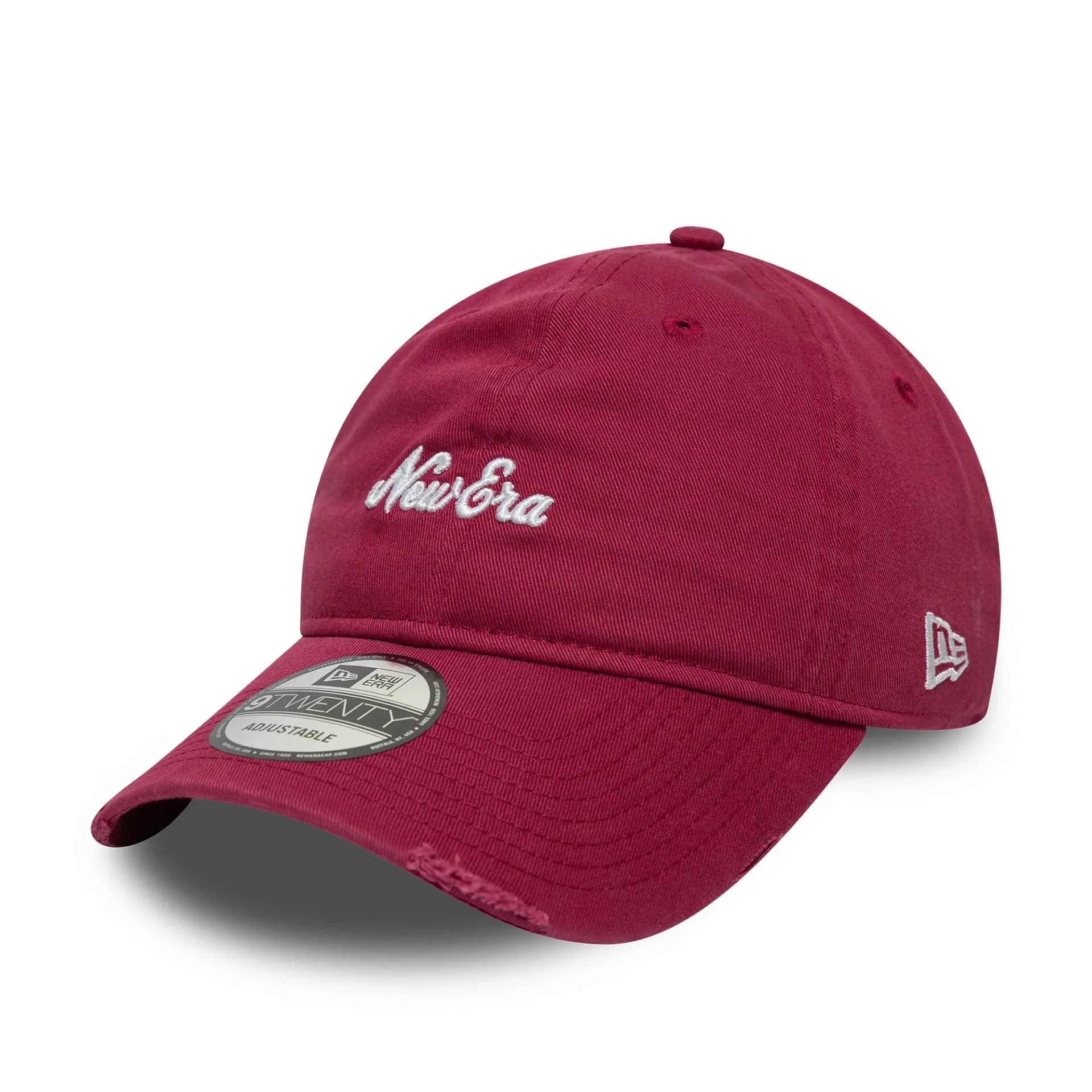 New Era Distressed Dark Red 9TWENTY Adjustable Cap NEW ERA