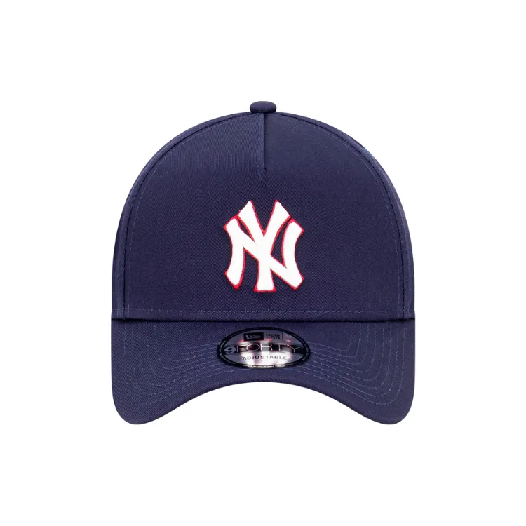 New Era New York Yankees 9FORTY A Frame - Light Navy/Pinot Red