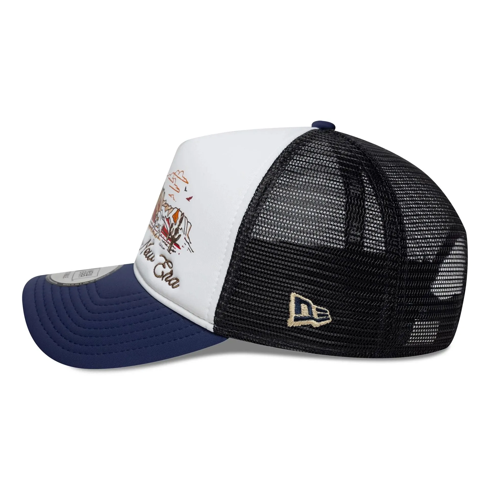 New Era Western Navy 9FORTY A-Frame Trucker Adjustable Cap NEW ERA