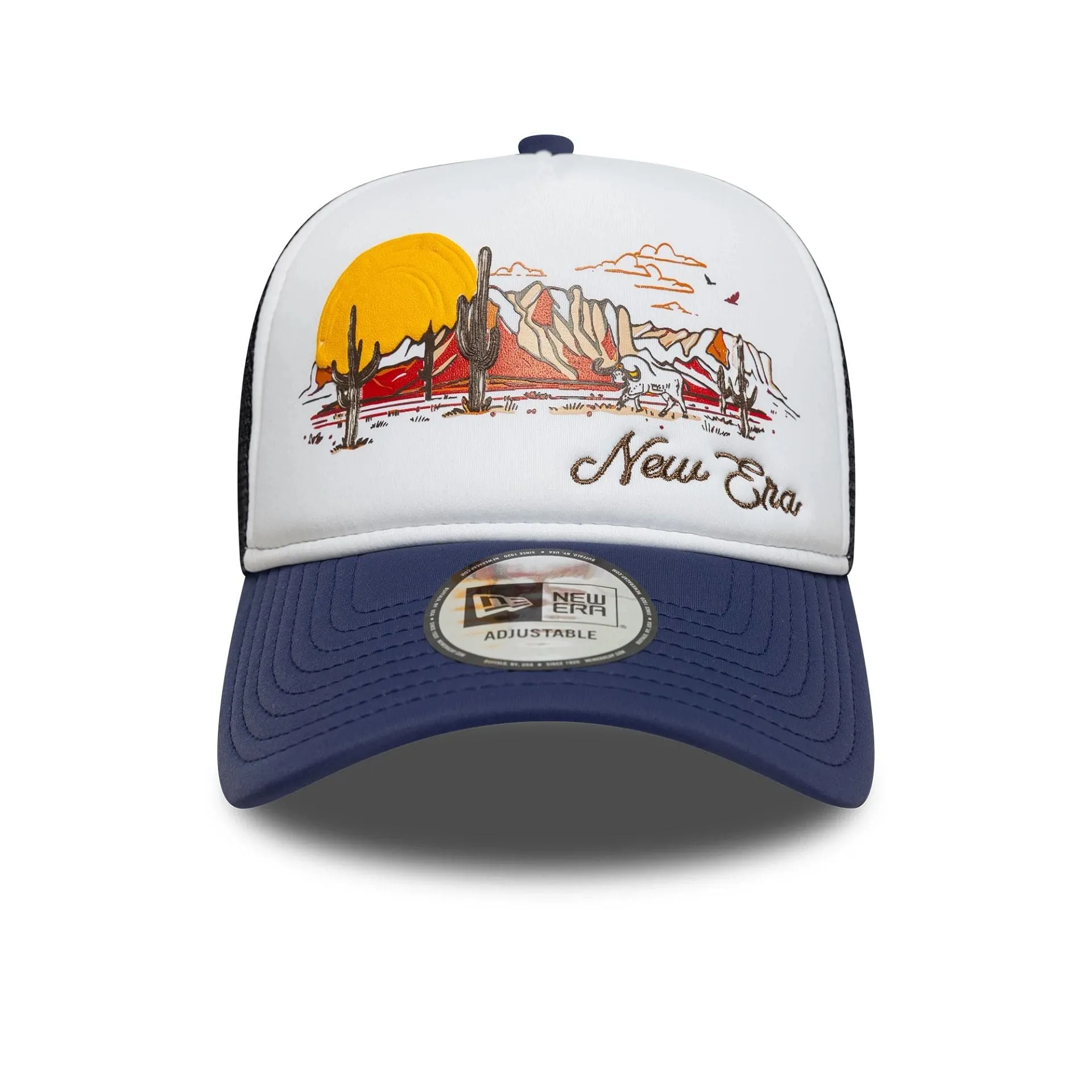 New Era Western Navy 9FORTY A-Frame Trucker Adjustable Cap NEW ERA