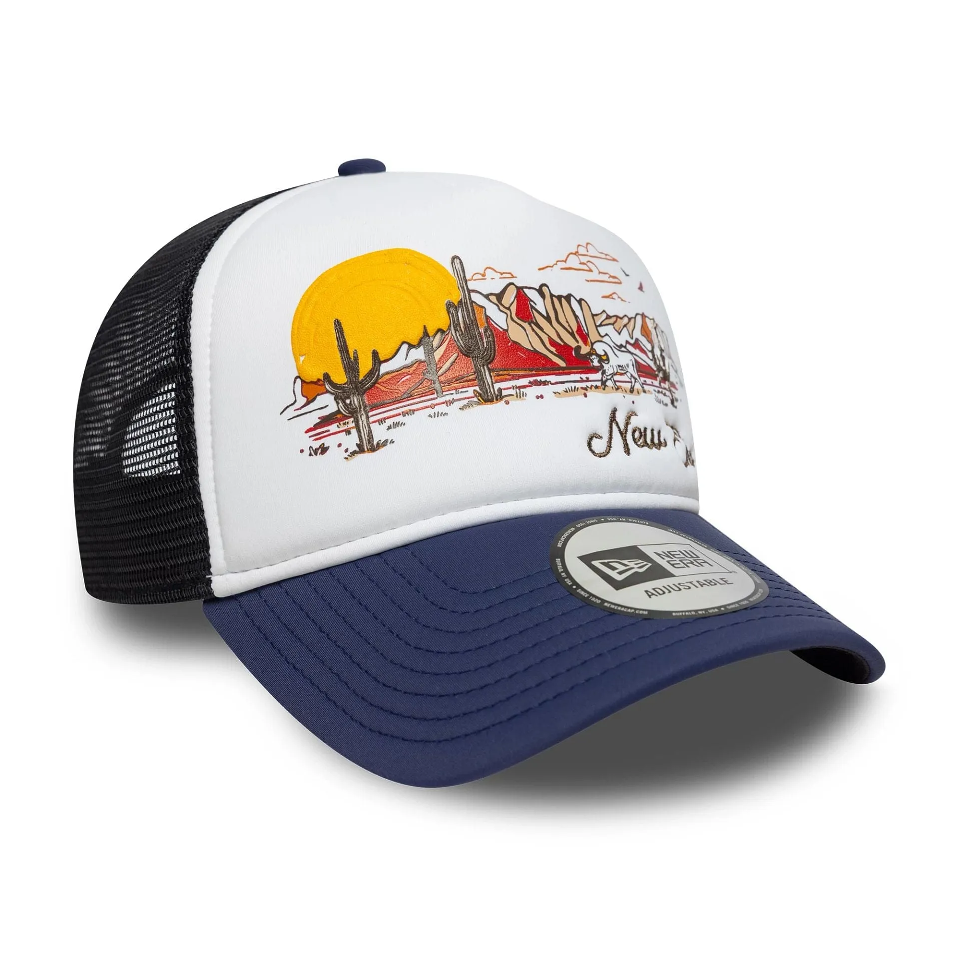 New Era Western Navy 9FORTY A-Frame Trucker Adjustable Cap NEW ERA