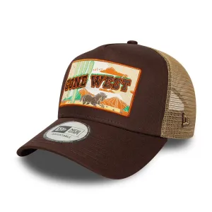 New Era Western Patch Dark Brown 9FORTY A-Frame Trucker Adjustable Cap NEW ERA
