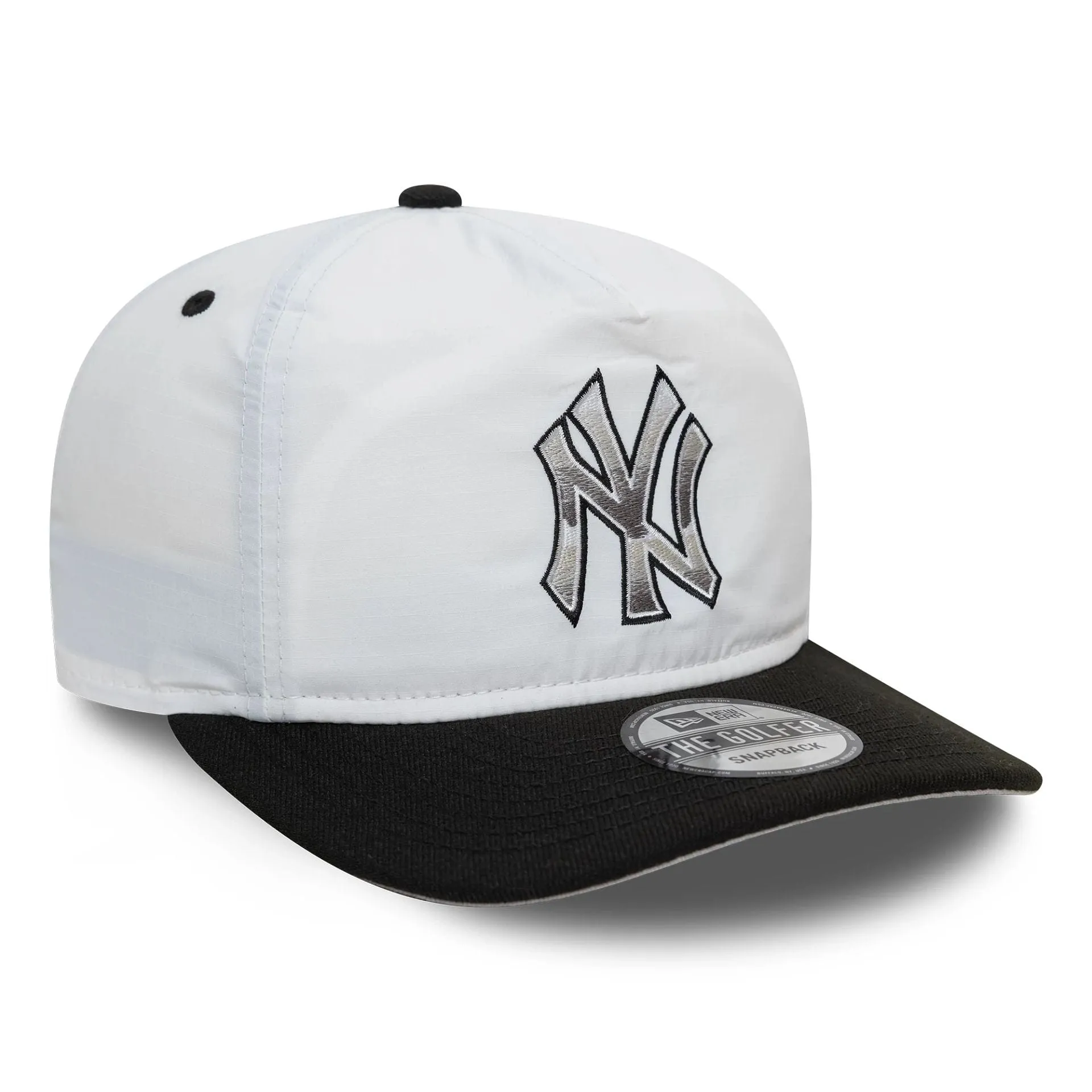 New York Yankees Chrome Logo White Golfer Snapback Cap NEW ERA