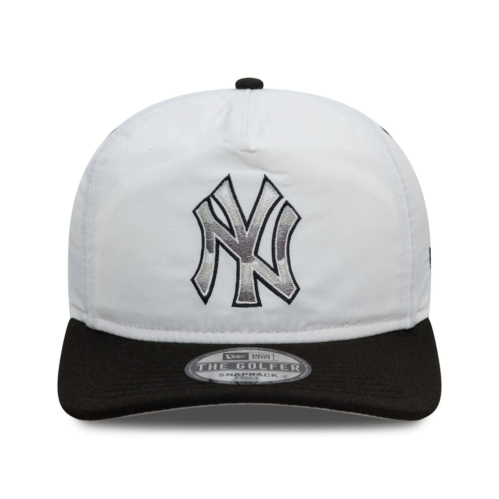 New York Yankees Chrome Logo White Golfer Snapback Cap NEW ERA