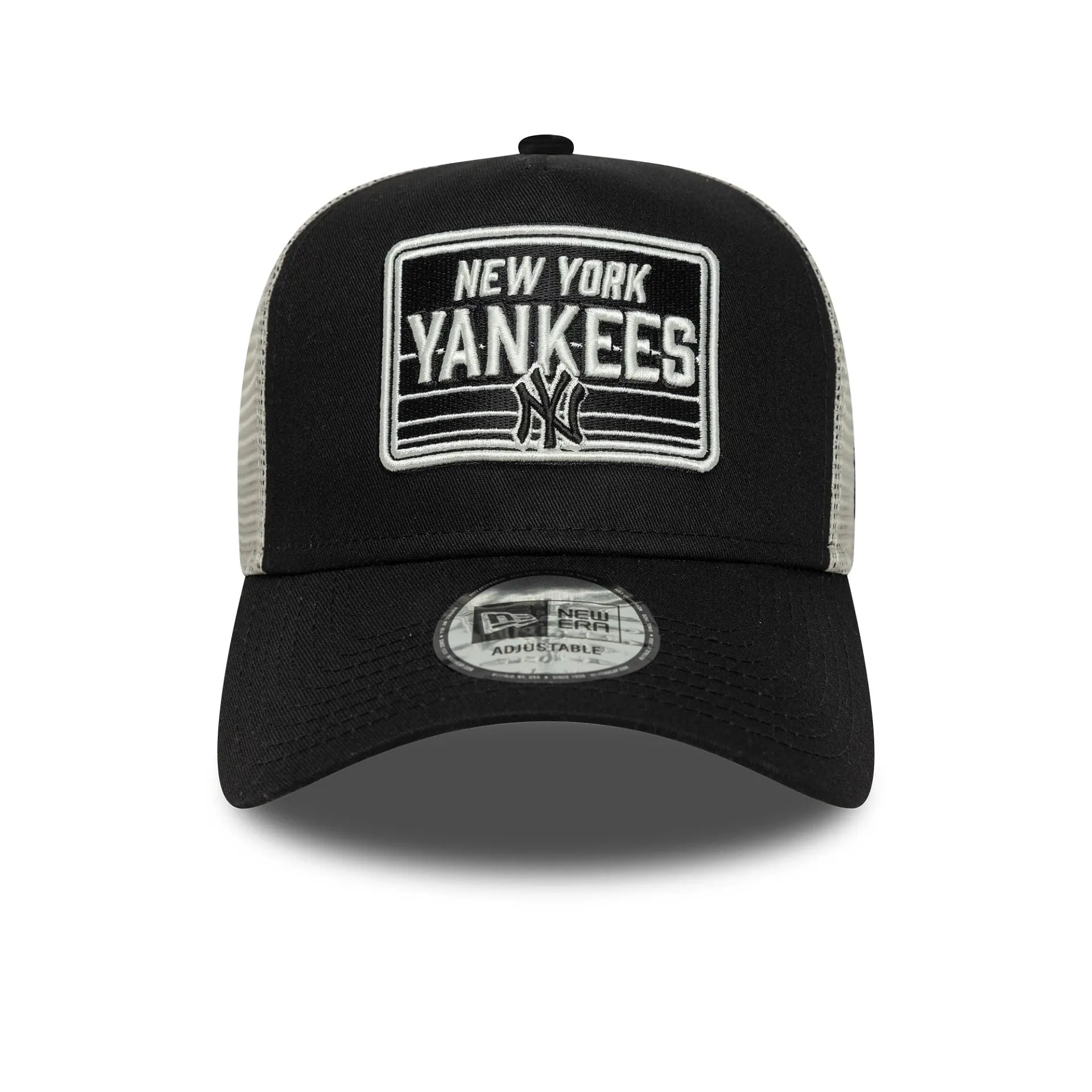 New York Yankees MLB Patch Black 9FORTY A-Frame Trucker Adjustable Cap NEW ERA