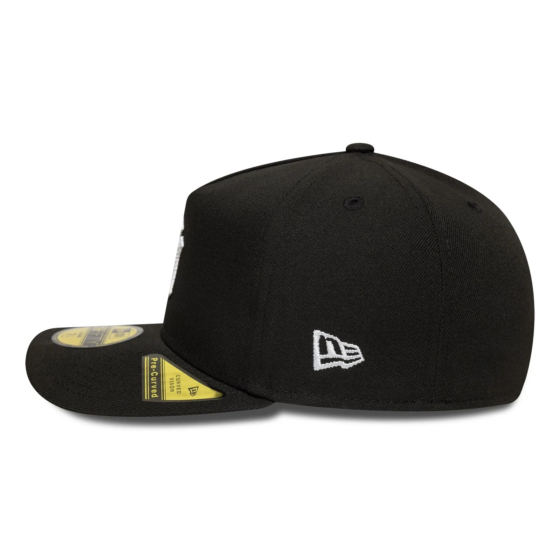 New York Yankees MLB Script Safety Pin Black 59FIFTY A-Frame Fitted Cap NEW ERA