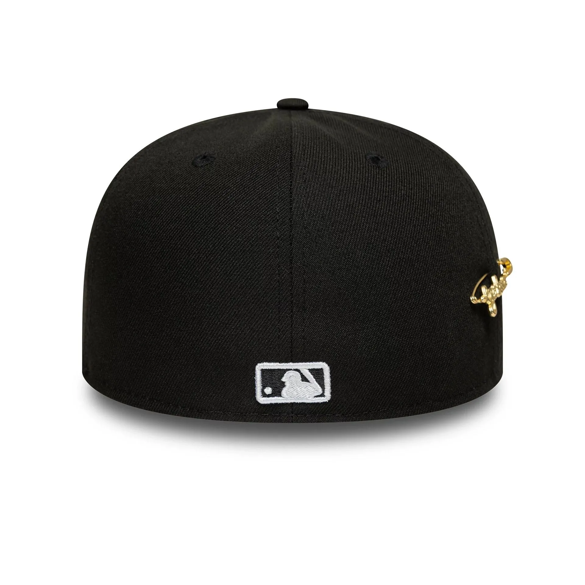 New York Yankees MLB Script Safety Pin Black 59FIFTY A-Frame Fitted Cap NEW ERA