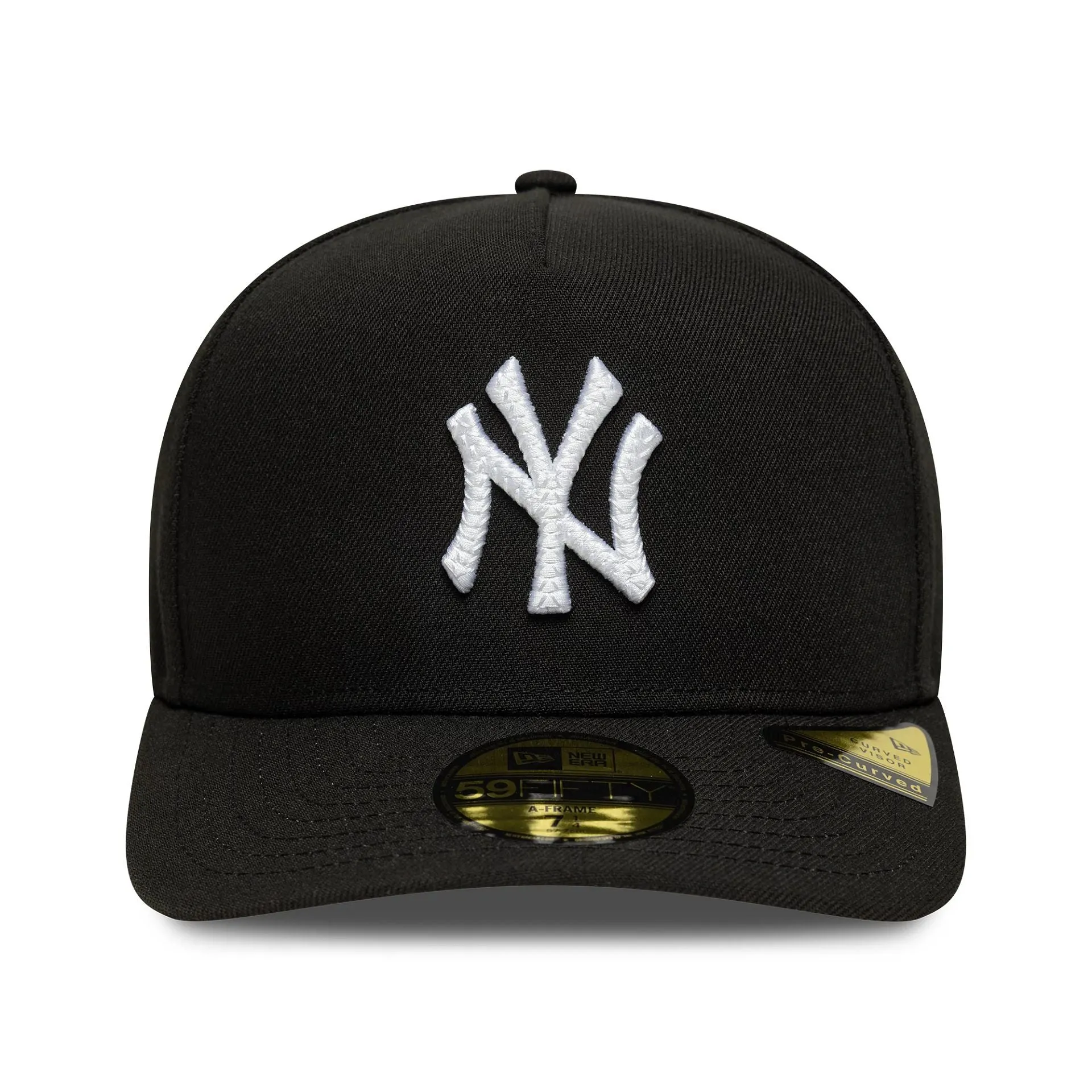 New York Yankees MLB Script Safety Pin Black 59FIFTY A-Frame Fitted Cap NEW ERA