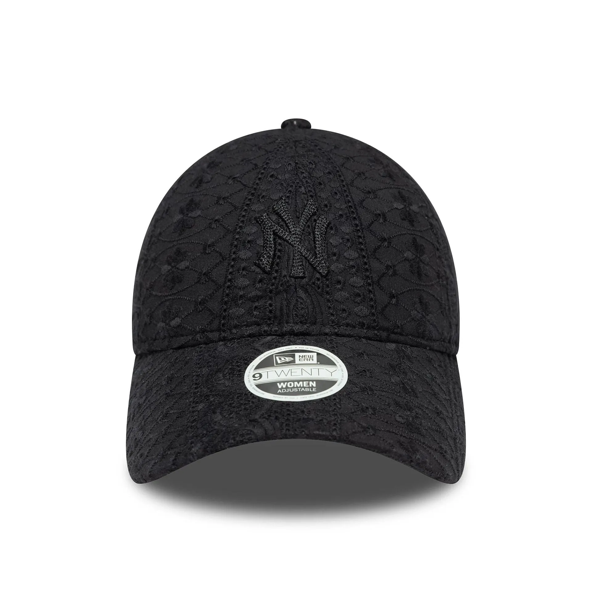New York Yankees Womens MLB Broderie Black 9TWENTY Adjustable Cap NEW ERA