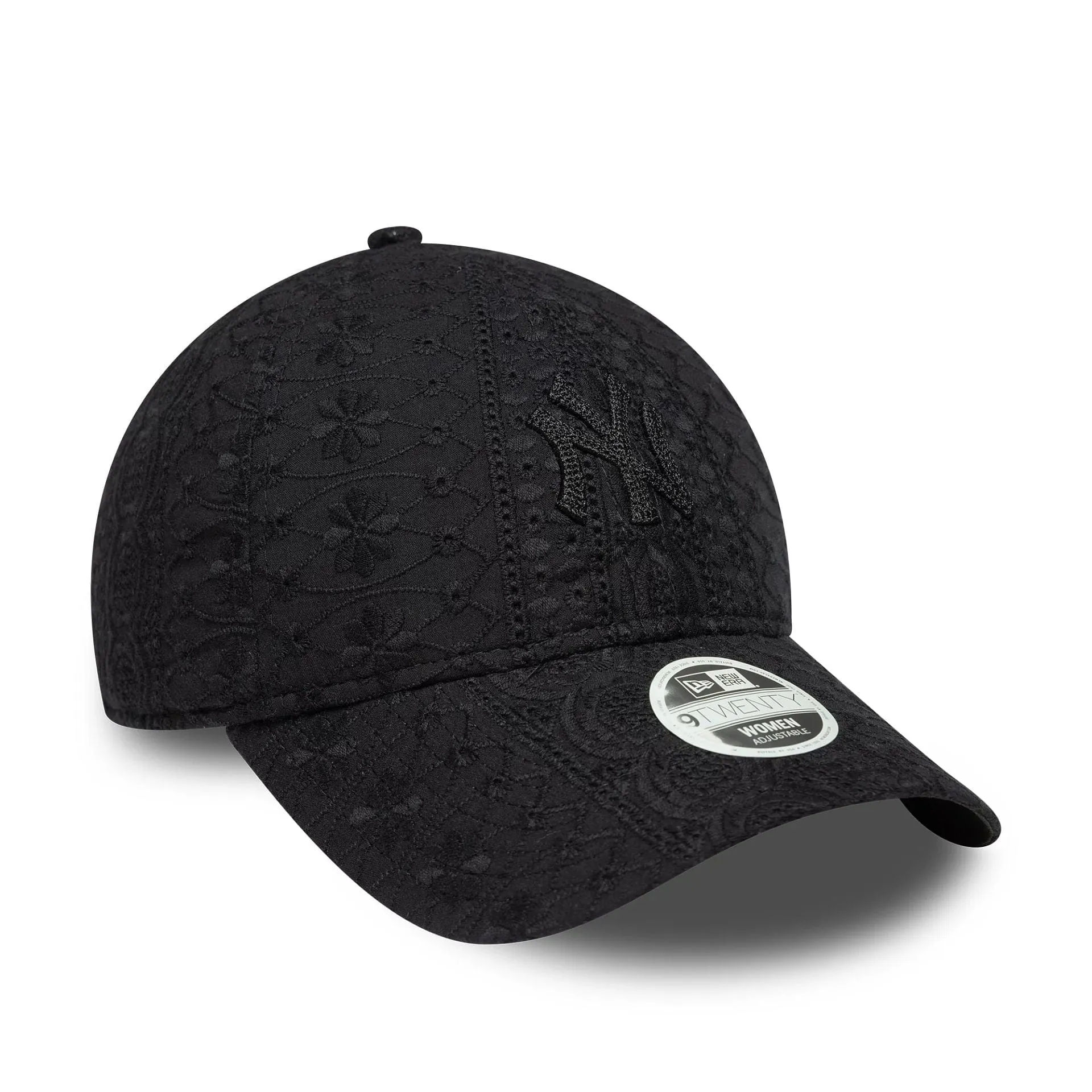 New York Yankees Womens MLB Broderie Black 9TWENTY Adjustable Cap NEW ERA