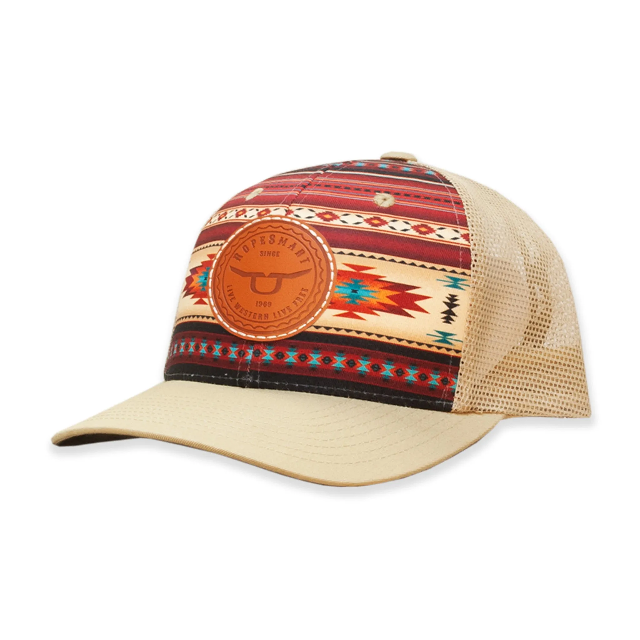 Rope Smart Tan/Aztec Circle Patch Cap