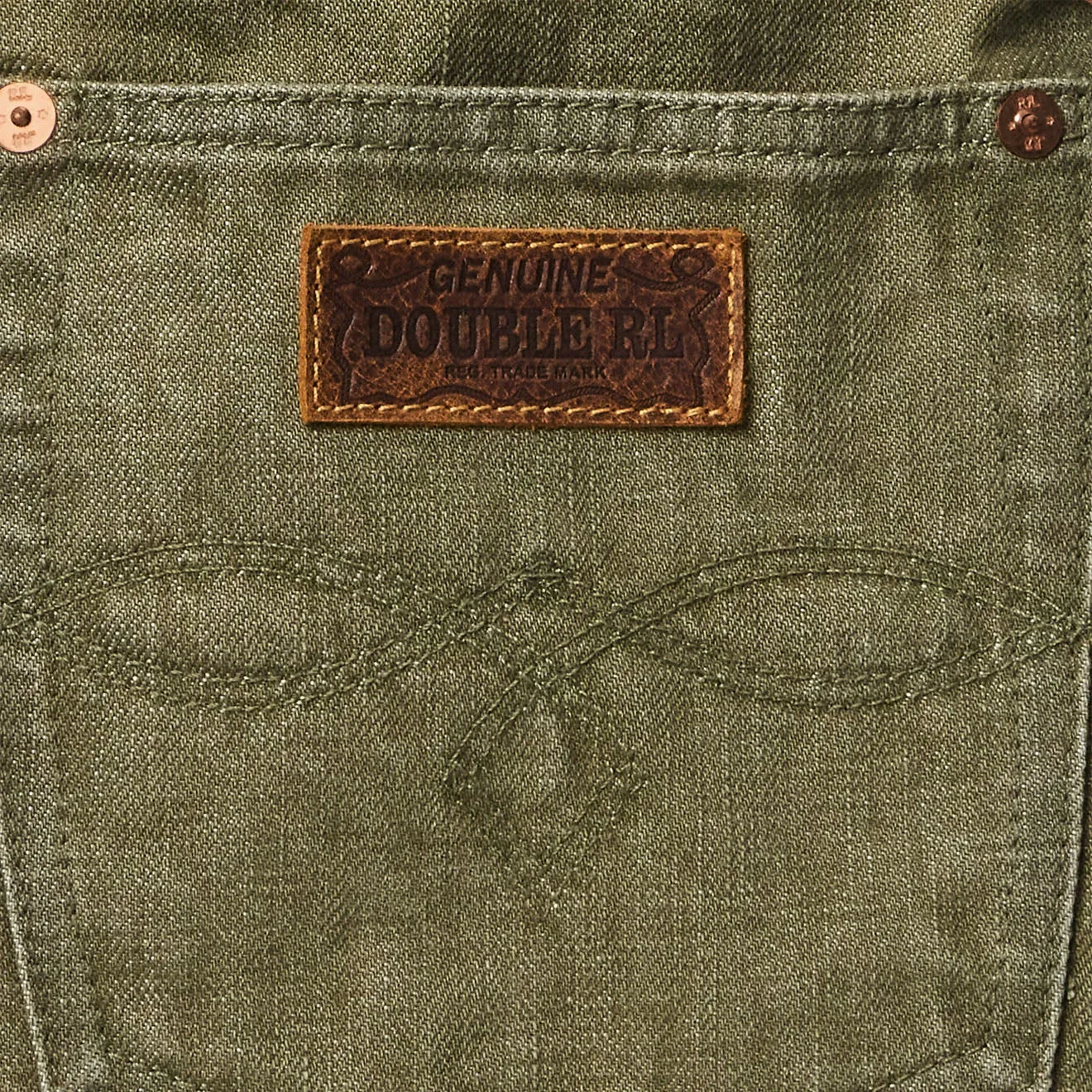 RRL By Ralph Lauren Leather-Trim Twill Tote Olive