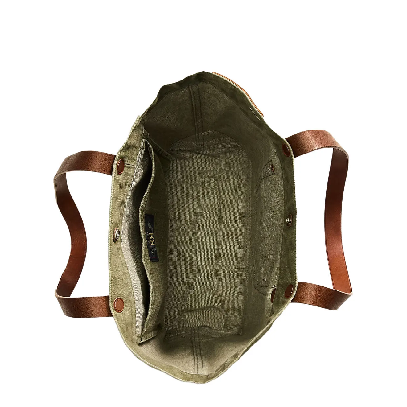 RRL By Ralph Lauren Leather-Trim Twill Tote Olive