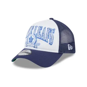 Toronto Maple Leafs NHL Distressed Navy 9FORTY A-Frame Trucker Adjustable Cap NEW ERA