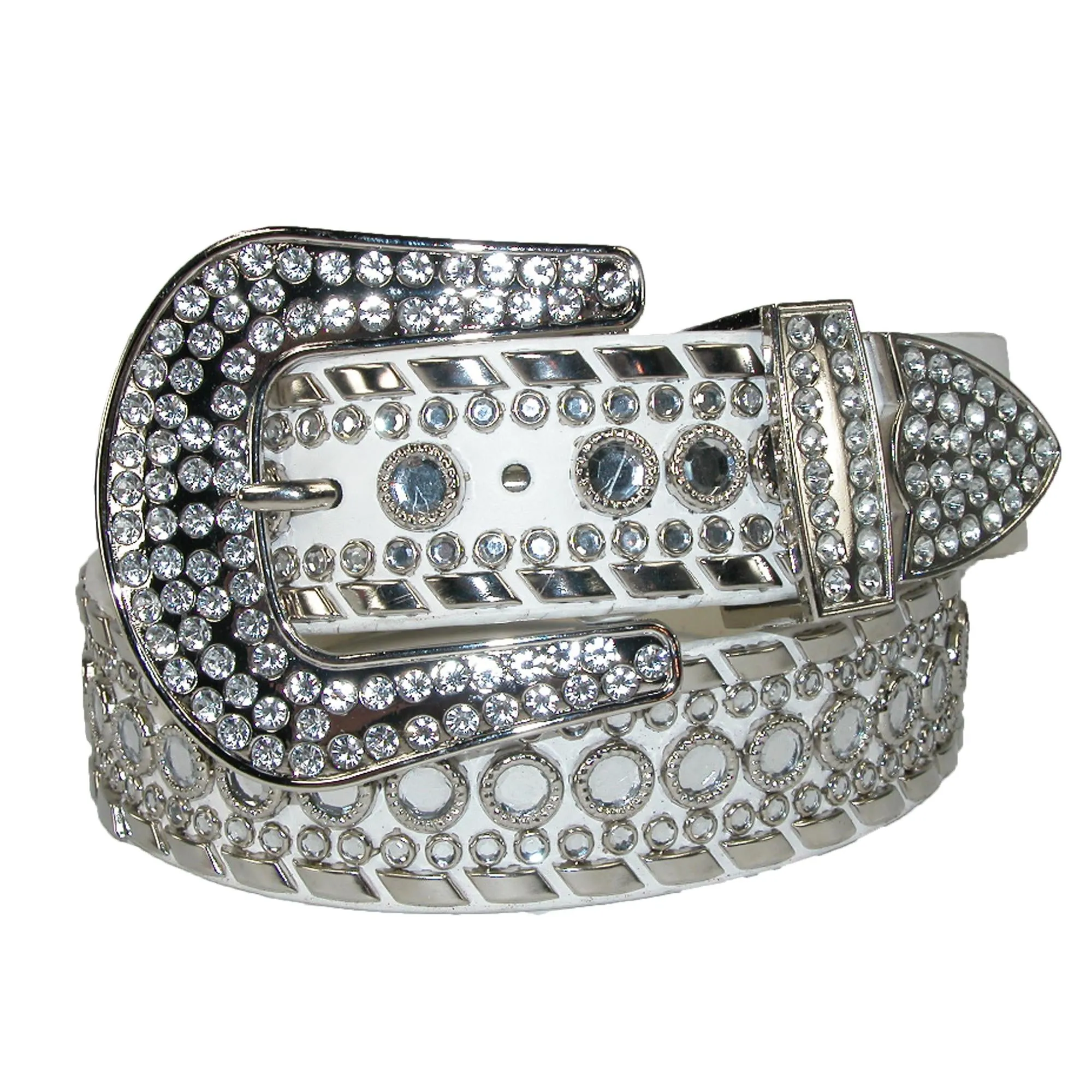Women's 1 1/2 Inch Western Rhinestone Belt (Plus Size Available)