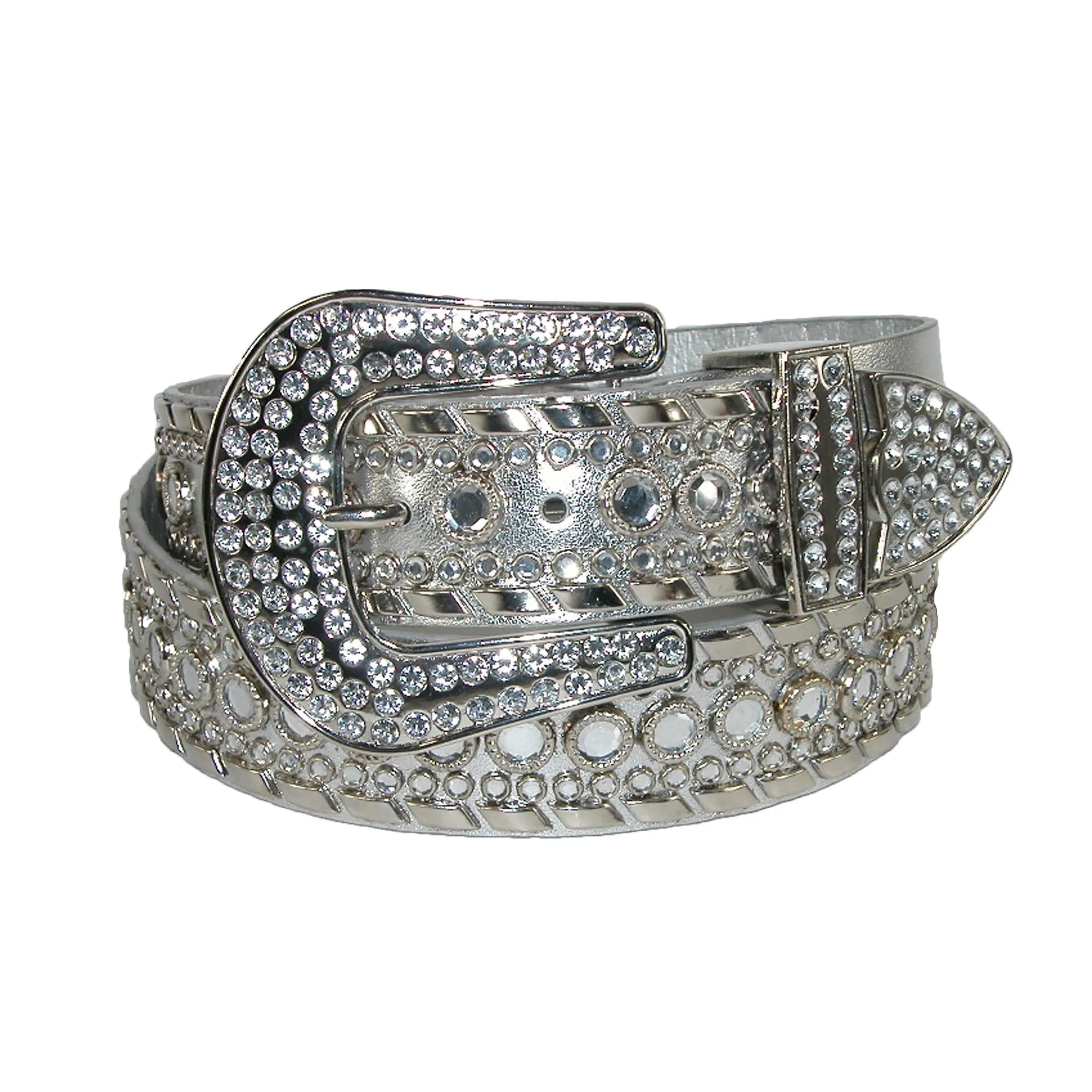 Women's 1 1/2 Inch Western Rhinestone Belt (Plus Size Available)