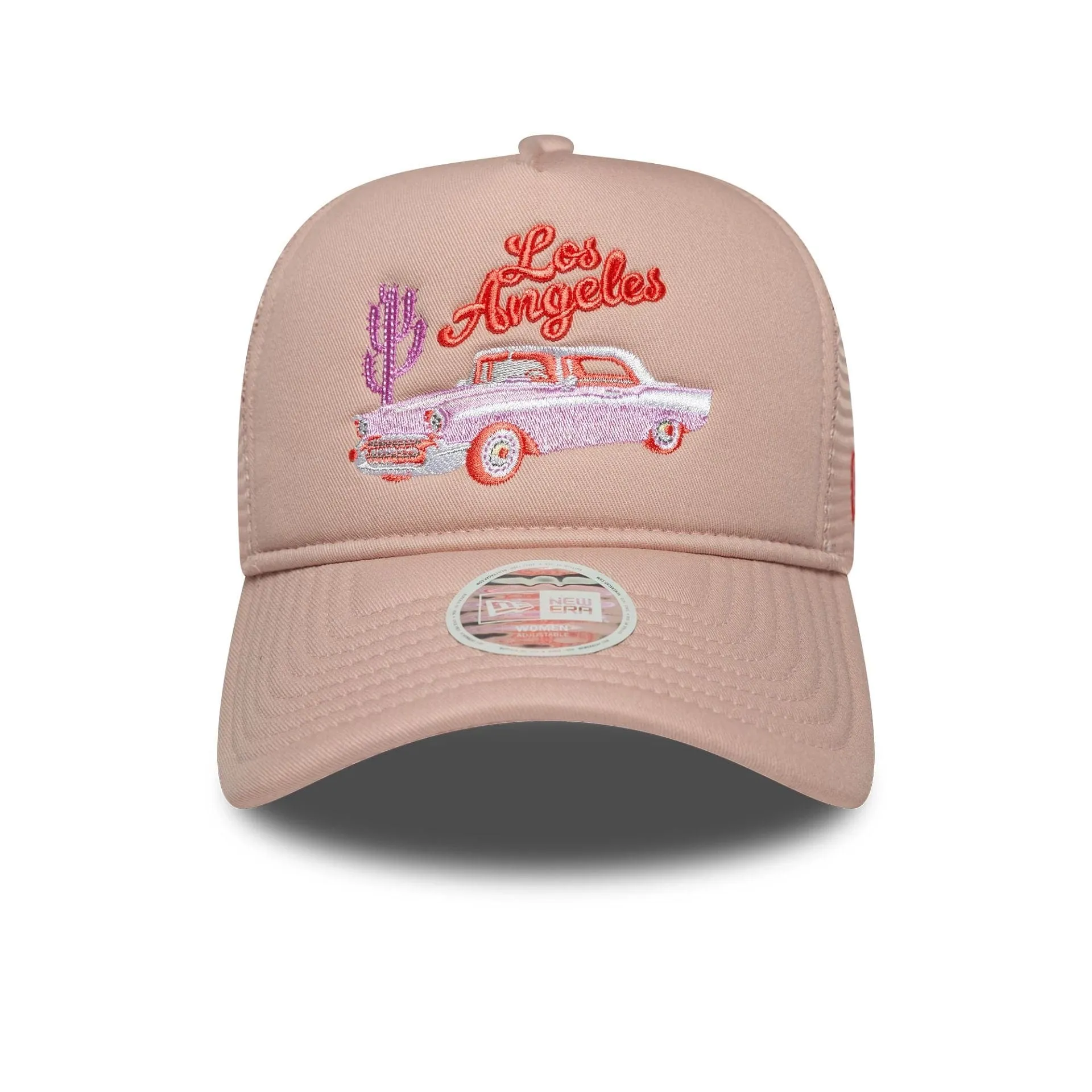Womens New Era Western Pastel Pink 9FORTY A-Frame Trucker Adjustable Cap NEW ERA